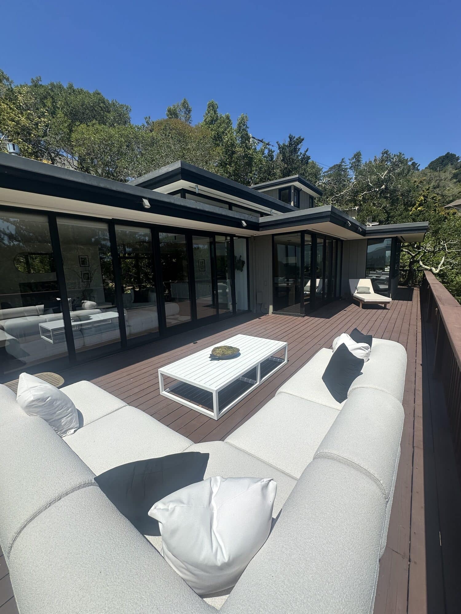 A Northern California home deck overlooking the hills